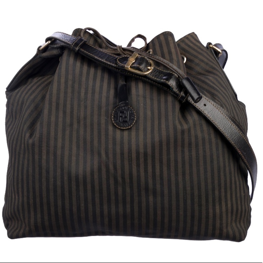 Fendi Pequin Drawstring Hobo Bag